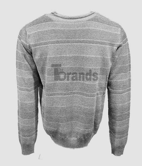 Pull col rond de couleur grise